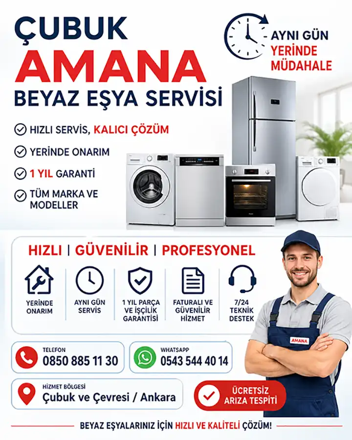 Çubuk Amana Beyaz Eşya Servisi