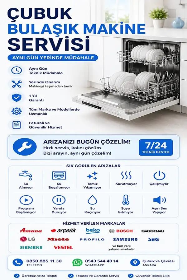 çubuk bulaşık makine servisi